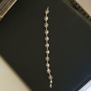14kt. Yellow gold evil eye bracelet